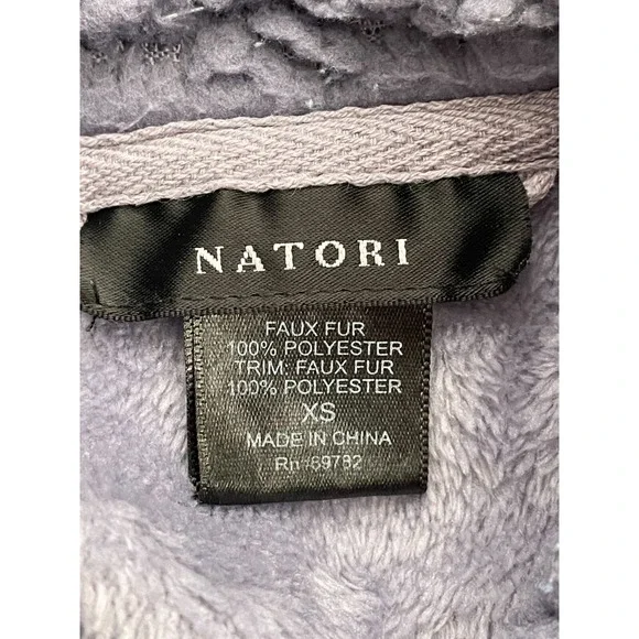 Natori Purple Plush Sherpa Zip Caftan Lounger Robe Women's XS - Picture 12 of 12